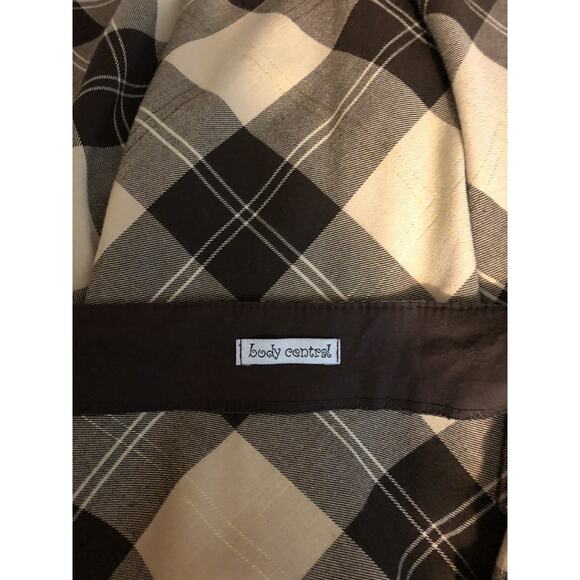 Vintage Fit & Flare Skirt Brown Plaid Knee 32”Waist Academia Twee Y2k 90s Preppy - Picture 3 of 5